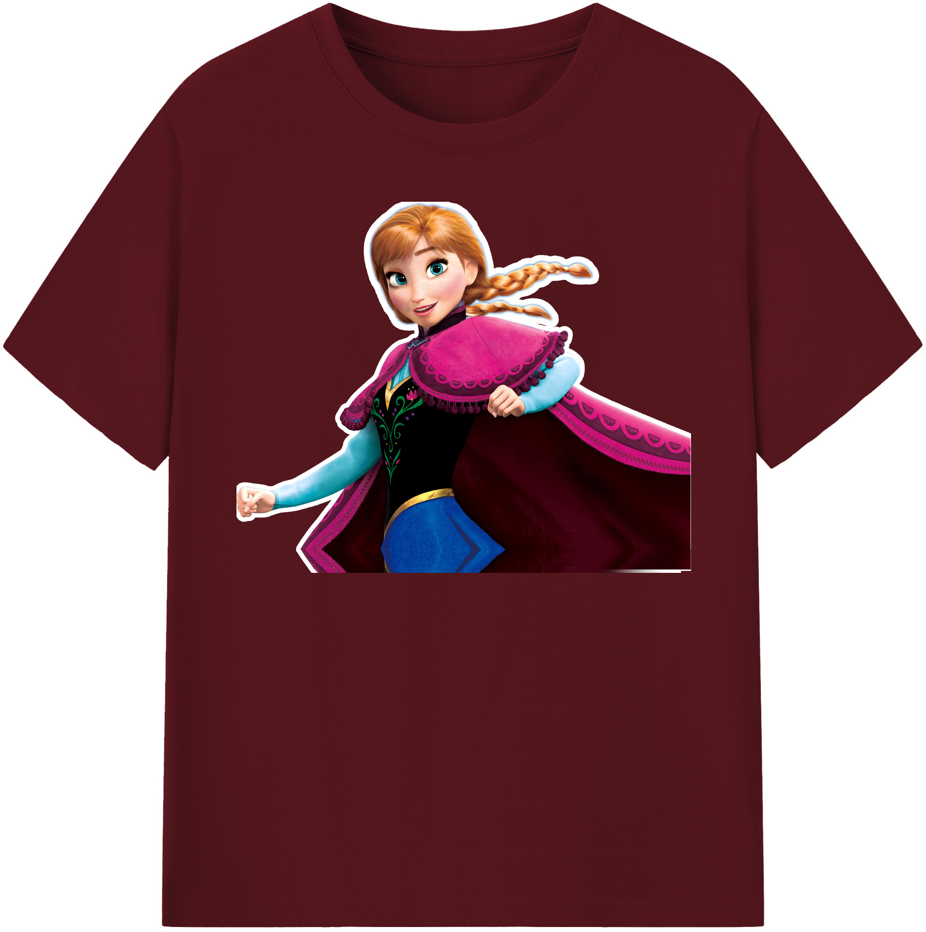 （画像用） アナと雪の女王 アンナ エルサ Frozen Anna Elsa 綿100％半袖Tシャツ（フロントプリント）